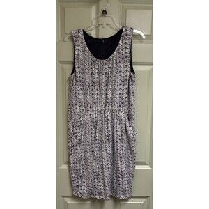 GARNET HILL Pullover Tencel Dress Size Medium Pockets Stretch Sleeveless Casual